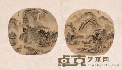 张崟 山水团扇册 --