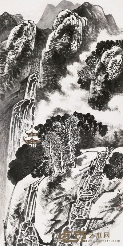 王锐 山高水长 137×68cm