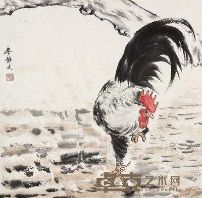 廖静文 大吉图 设色纸本 54×54cm