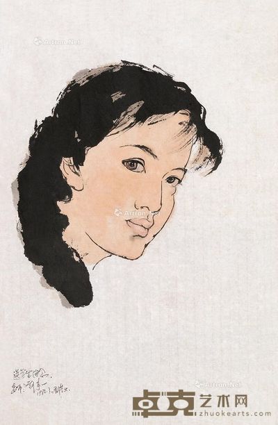 刘宇一 人物小品 镜片 设色纸本 44×29cm