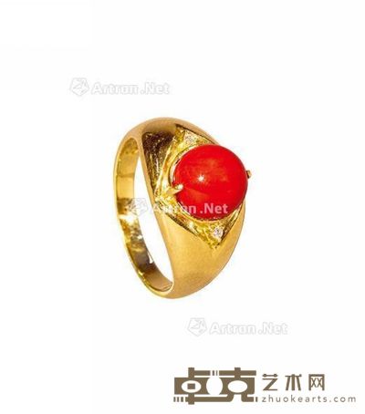 18K珊瑚戒指