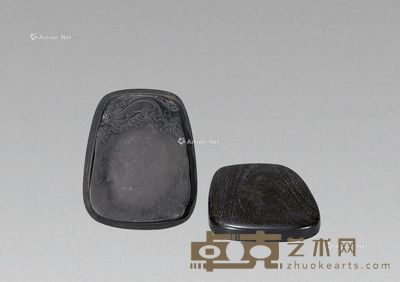 清 龙纹长方形端砚 13×9cm