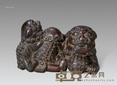 清早 沉香雕太师少保笔架摆件 9×5.8cm