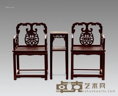 清 酸枝太师椅(配几) 59cm