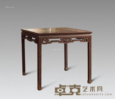 清 酸枝圆棍拐子龙八仙桌 93.6×93.5×87cm