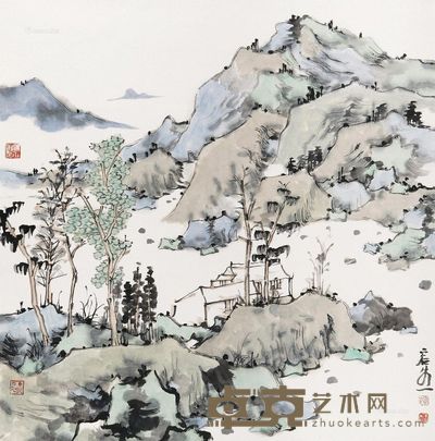 林容生 山水 70×71cm