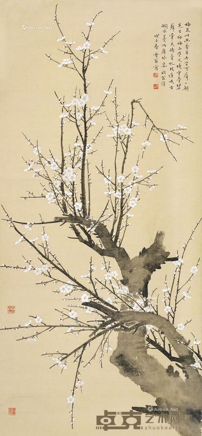 陈之佛 梅花 130.5×61cm