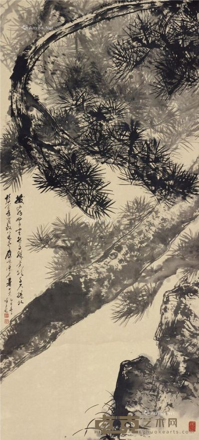 徐子鹤 松石图 128×57.5cm