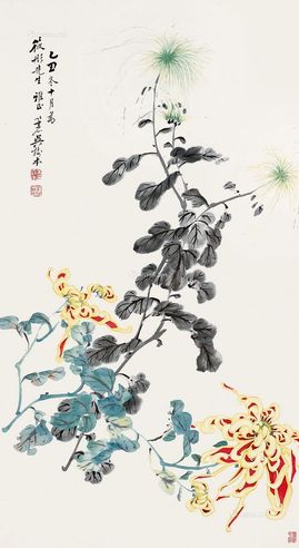 吴笠仙 菊花