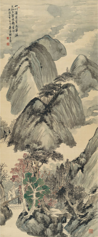 胡公寿  天池石壁图