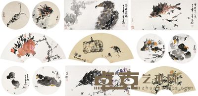 花鸟 册页 纸本 32×64cm×10