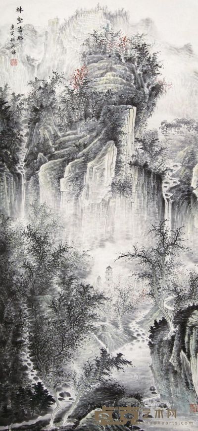 燕山雅居图 镜片 纸本 133×69cm