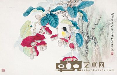 花鸟 镜片 纸本 43×67cm