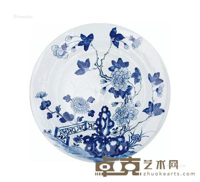 清风格青花大碟 直径38cm
