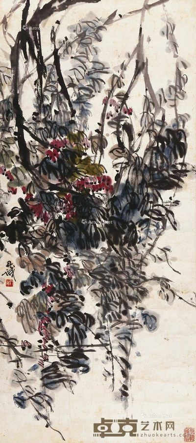 陈丹诚 紫藤 151×68cm