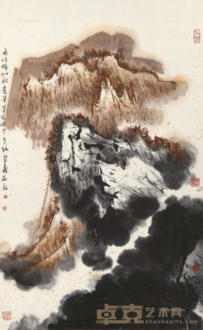 郑乃珖 秋意山水 71.5×44.5cm