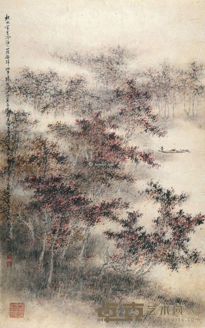 胡念祖 青山红叶 94.5×59.5cm