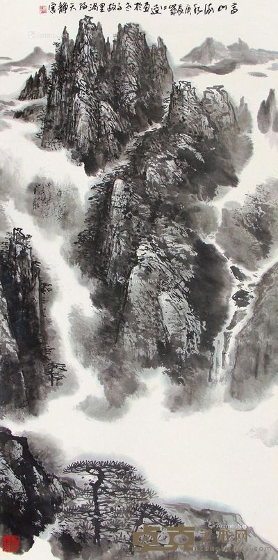 郭公达 山水 136×68cm