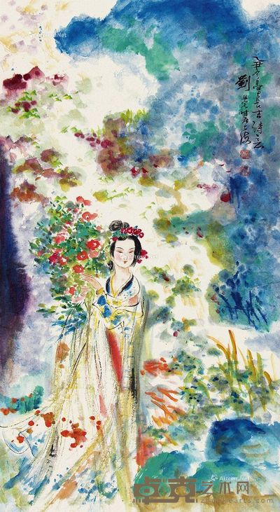 刘旦宅 仕女 83×46cm