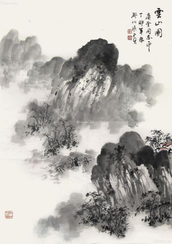 舒伯展 云山图