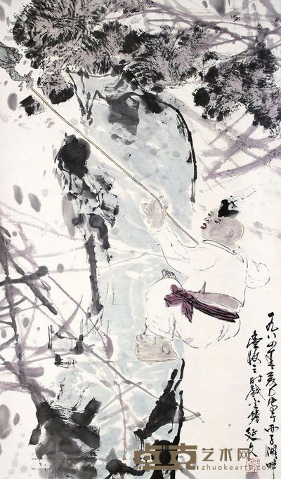 杨延文 丰收之时戏金蟾 97×56.5cm