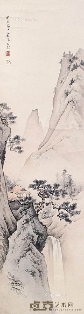 陈少梅 山水 87×24cm