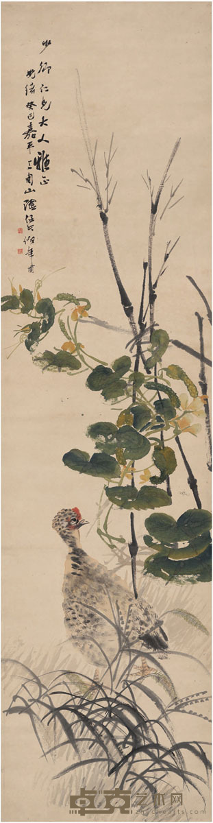 任伯年 农趣图 184.5×47.5cm