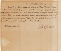 杰斐逊 有关藏书的亲笔信