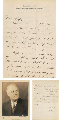 富兰克林·罗斯福 亲笔信及签名