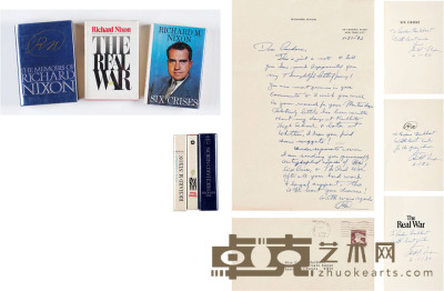尼克松 致伯克哈特亲笔信及签赠著作三种 26.5×18cm（信札） 24.5×17cm、23.5×16cm×2（书籍