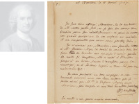 卢 梭 流亡时期致房东亲笔信
