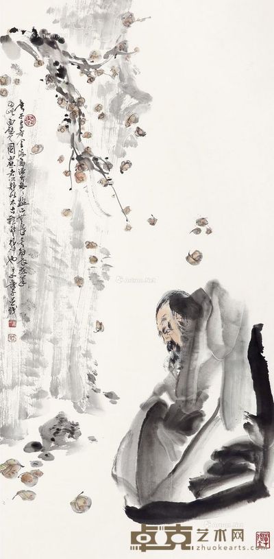 萧平 达摩面壁 136×68cm