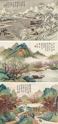 陈达 草色青青柳色鲜 （三幅）