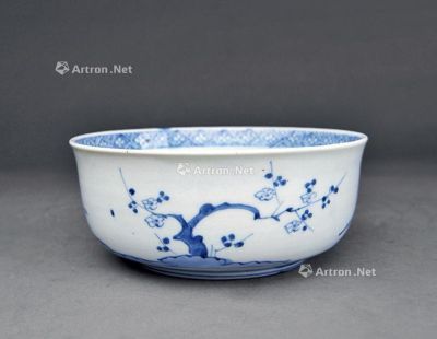 --江户时代 伊万里瓷青花花卉提壁碗