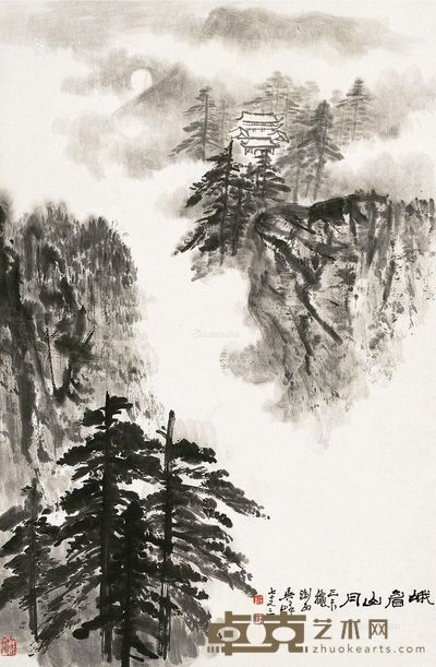 吴一峰 峨眉山月 67.5×44cm