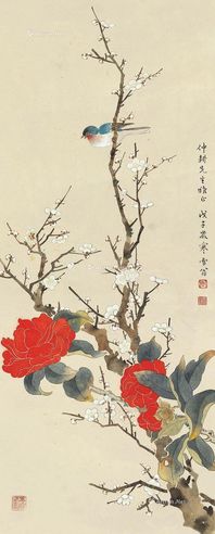 陈之佛 茶梅寒雀