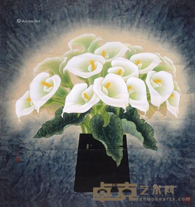 王天胜 工笔花卉 86×82cm