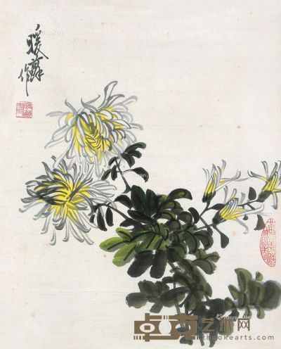 林暖苏 菊花 32×29cm