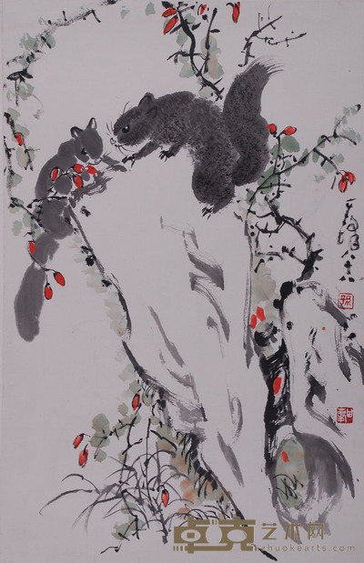 孙其峰 松鼠 70×45cm 约2.8平尺