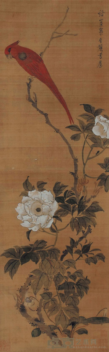 陈洪绶 花鸟 92×28