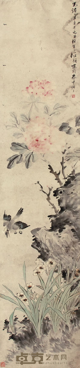 任伯年 花鸟 138×31