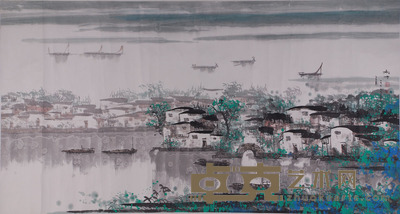郑叔方 江南水乡 96×177cm约15.3平尺