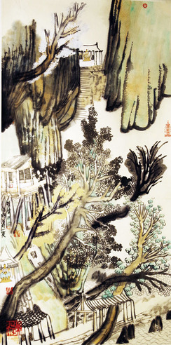 姚鸣京 山水