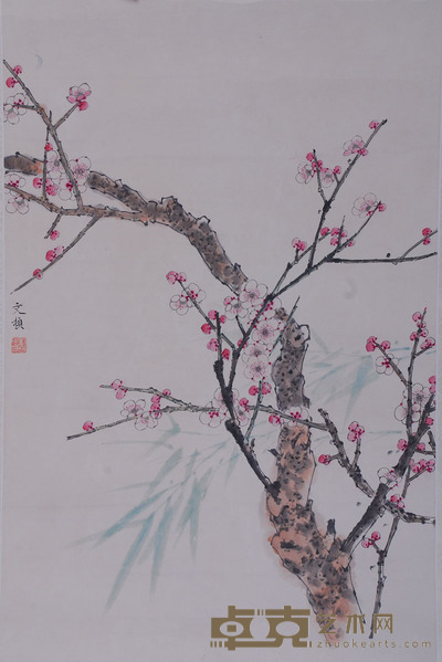 龚文桢 红梅 69×44.5cm约2.8平尺