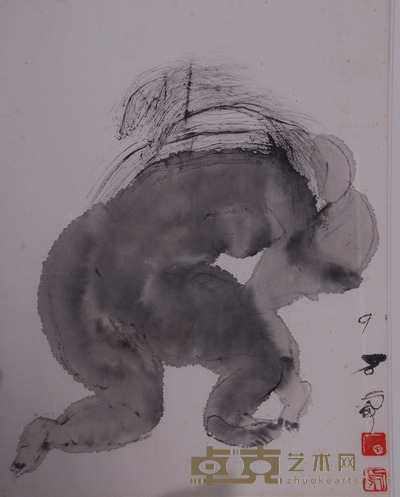 石虎 人物 41×32cm约1.2平尺