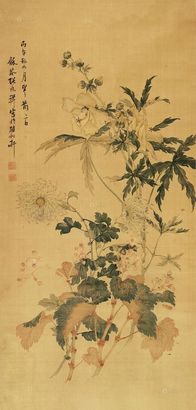 张兆祥 1906年作 秋菊 镜心