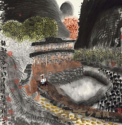 姚鸣京 空谷 镜片 67×67cm