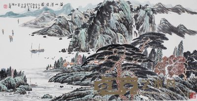 郑伊侬 山水 68x135cm