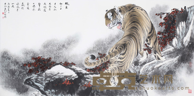 葛茂柱 枫叶红于二月花 68x136cm