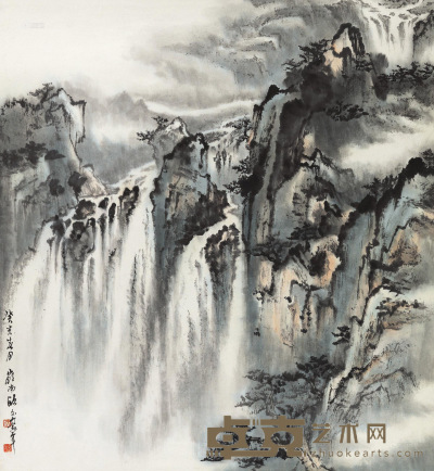 欧豪年 1983年作 山水 镜心 93×85cm